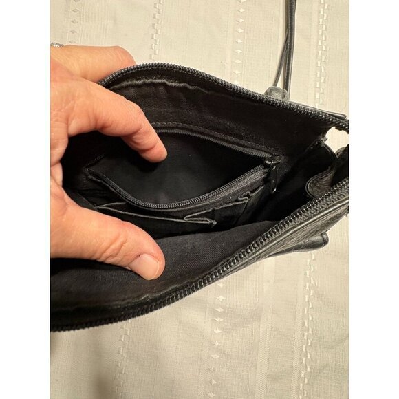 Vintage Fossil Black Leather Small Crossbody Bag Purse Supple Luxury Classic - Picture 13 of 13